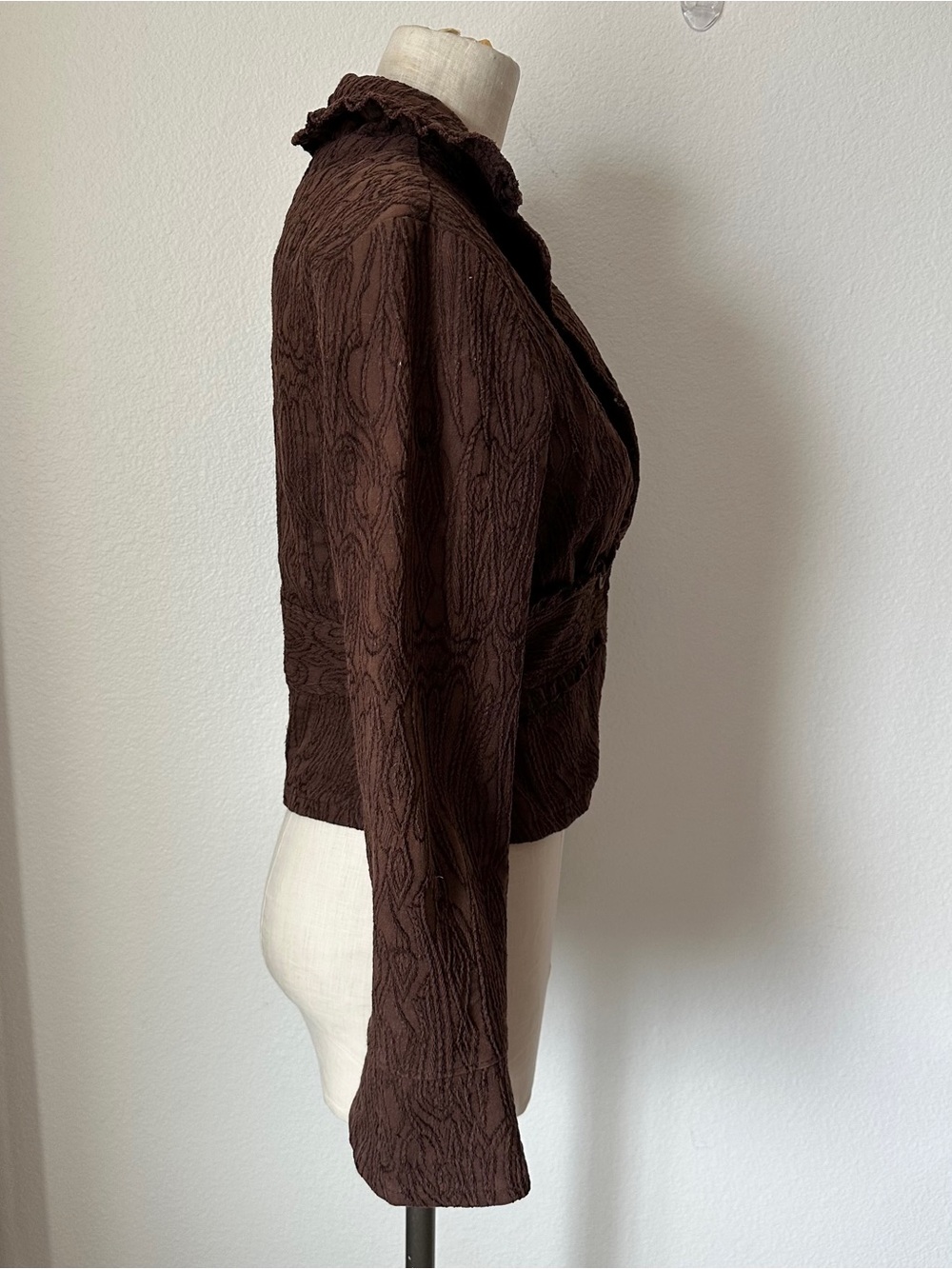 Y2K Paradigm Ruffle Button Down Jacket - Picture 3 of 4